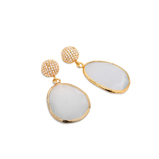 Chaseldor White Luna Earrings