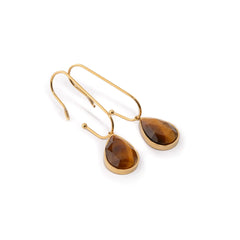 Chaseldor Yuna Brown Natural Stone Steel Women's Earrings