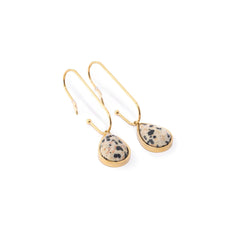 Chaseldor Yuna Gold Leopard Print Natural Stone Gold Plated Steel Women Earrings