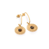 Chaseldor Zeni Kahverengi Natural Stone Steel Women Earrings