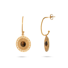 Chaseldor Zeni Brown Natural Stone Steel Women Earrings
