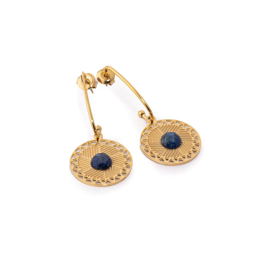 Chaseldor Zeni Navy Blue Natural Stone Steel Women's Earrings