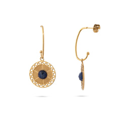 Chaseldor Zeni Navy Blue Natural Stone Steel Women's Earrings