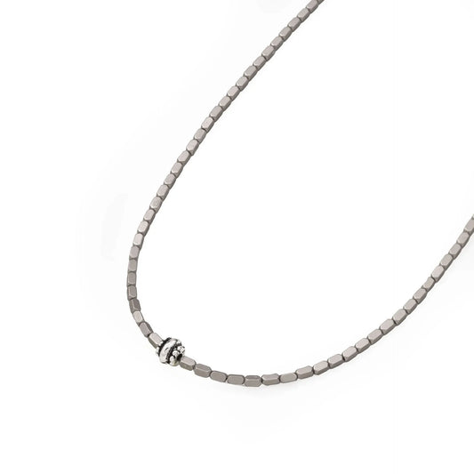 Chaseldor Noble Gray Natural Stone Men's Necklace