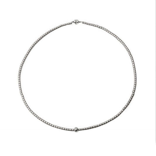 Chaseldor Opia Gray Natural Stone Men's Necklace