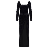 Alia Studio Contessa Elbise in Velvet Siyah