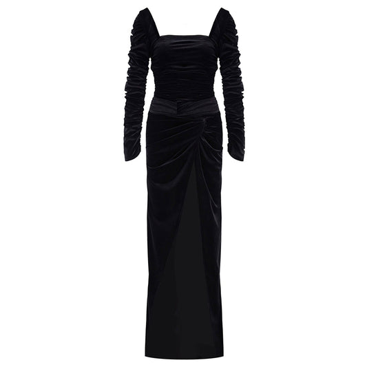 Alia Studio Contessa Dress in Velvet Black