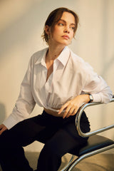 Wear Three Points Diana White Crop Shirt