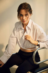 Wear Three Points Diana White Crop Shirt