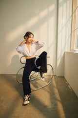 Wear Three Points Diana White Crop Shirt