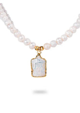 Natural Rectangle Pearl Kolye