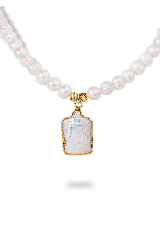 Natural Rectangle Pearl Necklace