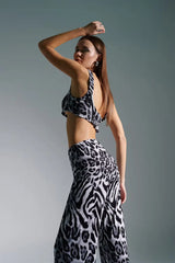 RAMMÈ Animal Print Black and White Top