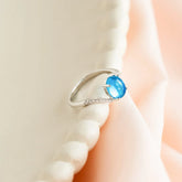 Elegant Aqua Stone Ring