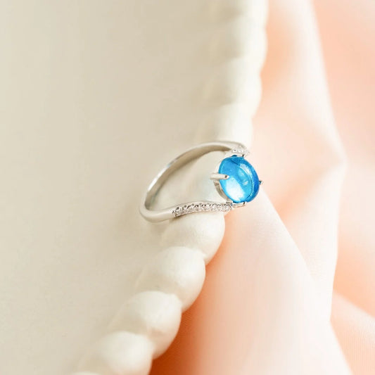 Elegant Aqua Stone Ring