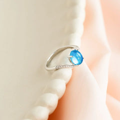 Elegant Aqua Stone Ring
