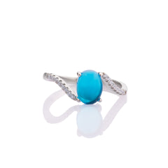 Elegant Aqua Stone Ring