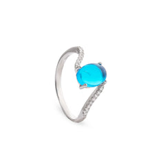 Elegant Aqua Stone Ring