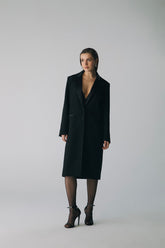 Esra Adıgüzel ELEIA – Removable Crystal Embellished Collar Wool Coat