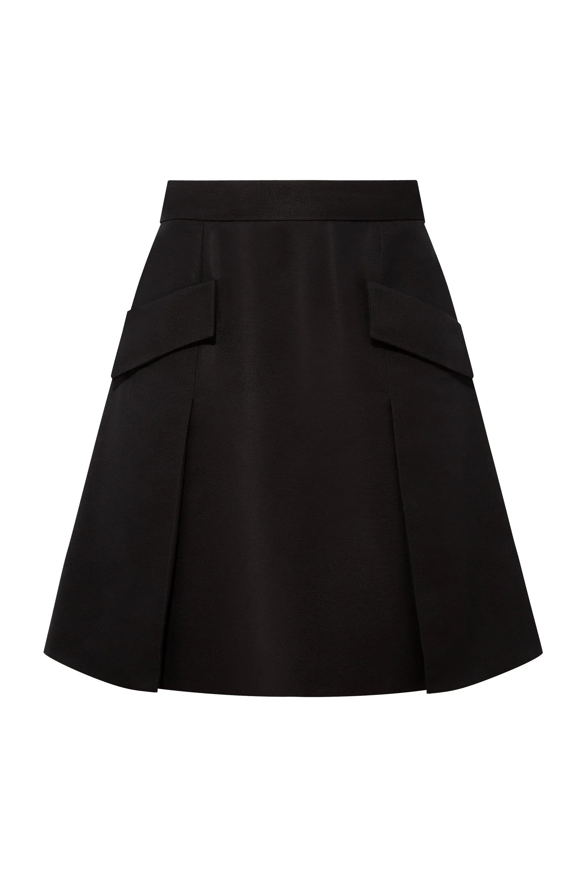 Femponiq London Pleated Silk-Blend Flared Skirt (Black)