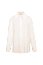 Femponiq London Viscose Rayon Gathered Back Shirt (Ivory)