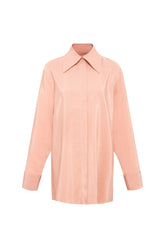 Femponiq London Viscose Rayon Gathered Back Shirt (Rose)