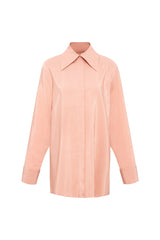 Femponiq London Viscose Rayon Gathered Back Shirt (Rose)
