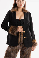 Ramme Raider Fur Jacket with animal print