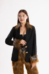Ramme Raider Fur Jacket with animal print