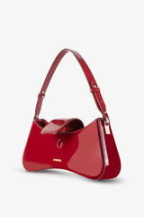 Loventa Ayarlanabilir Omuz Çantası Greta (Özelleştirilebilir) Palent Deri Bordo Kırmızı