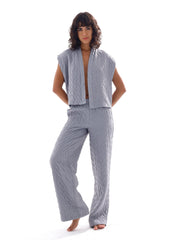 GLAZKA Gray Quilted Comfy Set