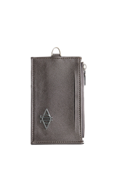 Dellel Deri Silver Zipper Card Holder