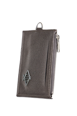 Dellel Deri Silver Zipper Card Holder