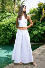 Handarte Los Angeles Beyaz Palazzo Pantolon