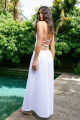 Handarte Los Angeles Beyaz Palazzo Pantolon