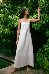 Handarte Los Angeles Sırt Çapraz Krem Müslin Kibele Elbise