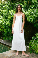 Handarte Los Angeles Sırt Çapraz Krem Müslin Kibele Elbise