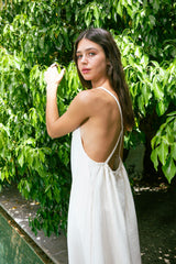 Handarte Los Angeles Sırt Çapraz Krem Müslin Kibele Elbise