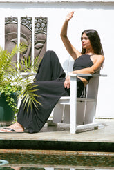 Handarte Los Angeles Siyah Müslin Kare Crop