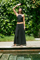 Handarte Los Angeles Siyah Palazzo Pantolon