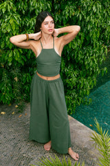 Handarte Los Angeles Yeşil Şile Bezi Kare Crop