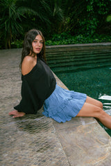 Handarte Los Angeles Mavi Müslin Etek