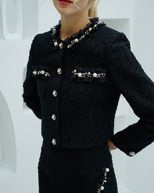 Juweel'O Black Jacket Skirt Set