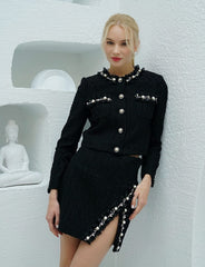 Juweel'o Siyah Ceket Etek Takımı