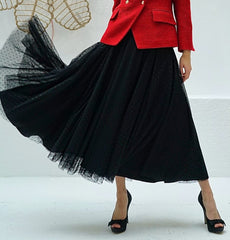 Juweel'o Puantiyeli Tül Etek