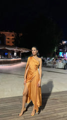 Two's Touch Lara Dress Orange Elbise