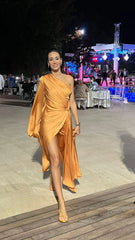 Two's Touch Lara Dress Orange Elbise