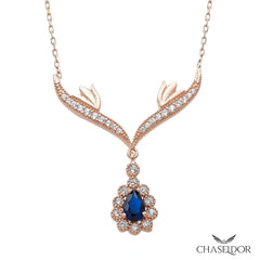 Chaseldor Safir Taşlı Kanat Kolye