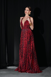 Saléa Flamme Rouge Leopard Silk Satin
