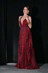 Saléa Flamme Rouge Leopard Silk Satin